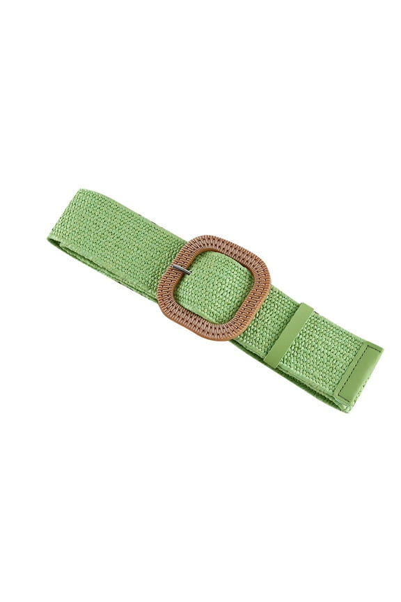 Womens Belt Solid Color Retro Elegant Adjustable Belt Buckle Simple Waist For Girls Ladies Christmas Holiday Gifts Green Free Size
