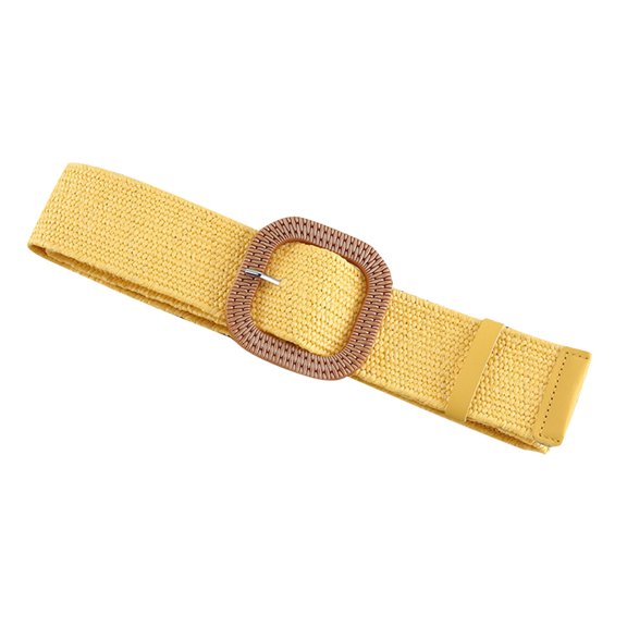 Zwiiyzr Womens Belt Solid Color Retro Elegant Adjustable Belt Buckle Simple Waist For Girls Ladies Christmas Holiday Gifts Yellow Free Size