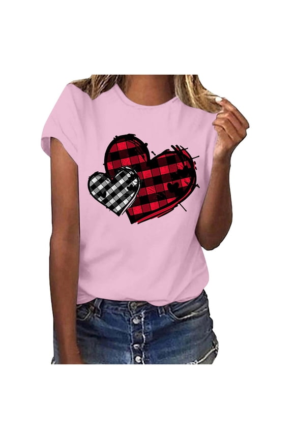 Womens Short Sleeve Crewneck Top Basic Casual Tee Soft Comfortable Solid Color Relaxed Fit Breathable Everyday Summer Essential Wear Pink