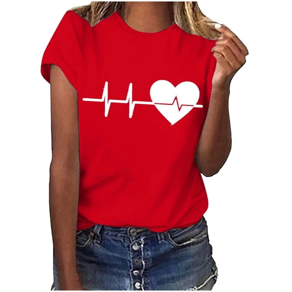 Zwiiyzr Womens Short Sleeve Crewneck Top Basic Casual Tee Soft Comfortable Solid Color Relaxed Fit Breathable Everyday Summer Essential Wear Red