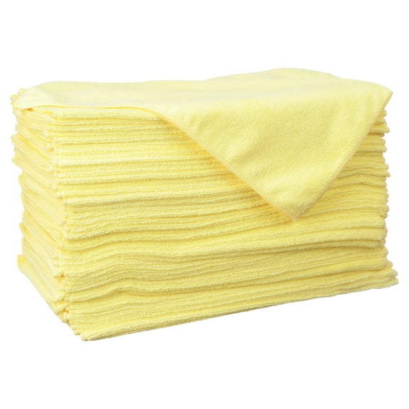 Zwipes Microfiber Cleaning Cloths, 16 inch. x 16 inch., Yellow, 48-Pack