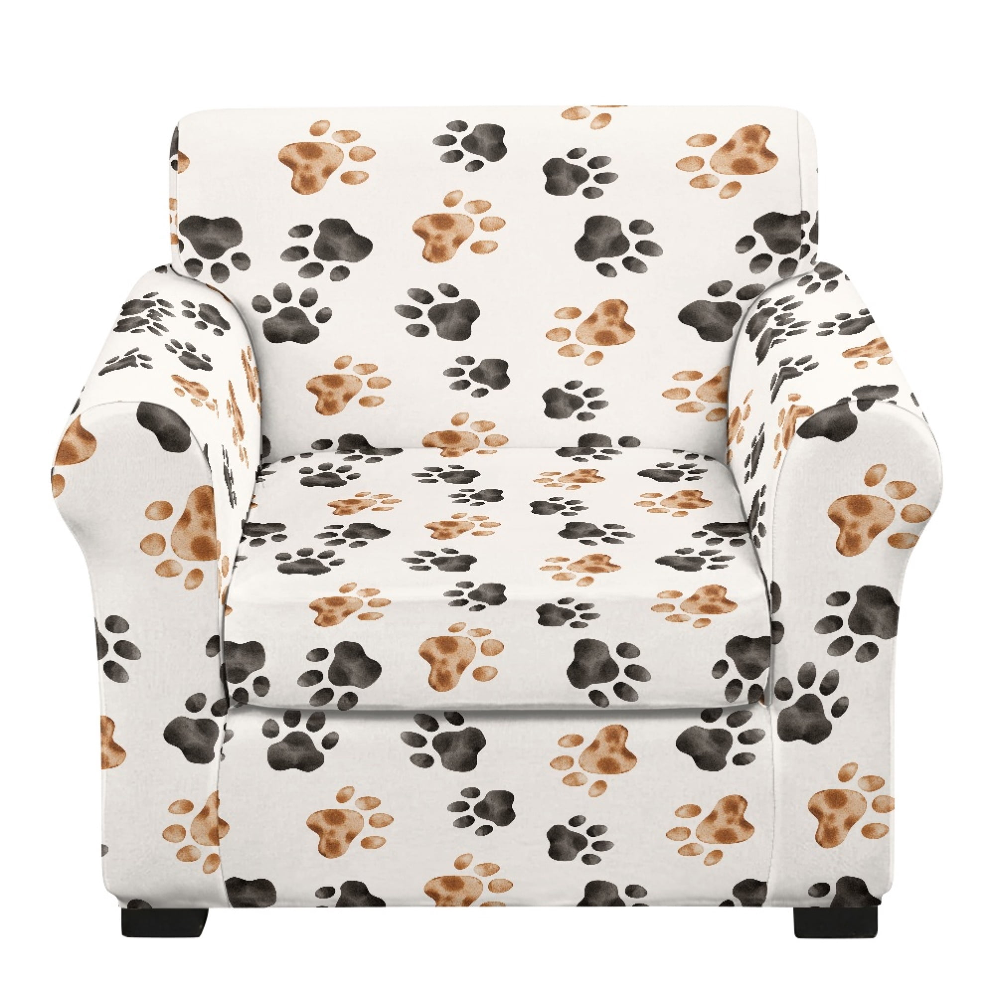 ZWPINITUP Paw Prints Design Armchair Slipcover 2 Piece Arm Chair Cover ...