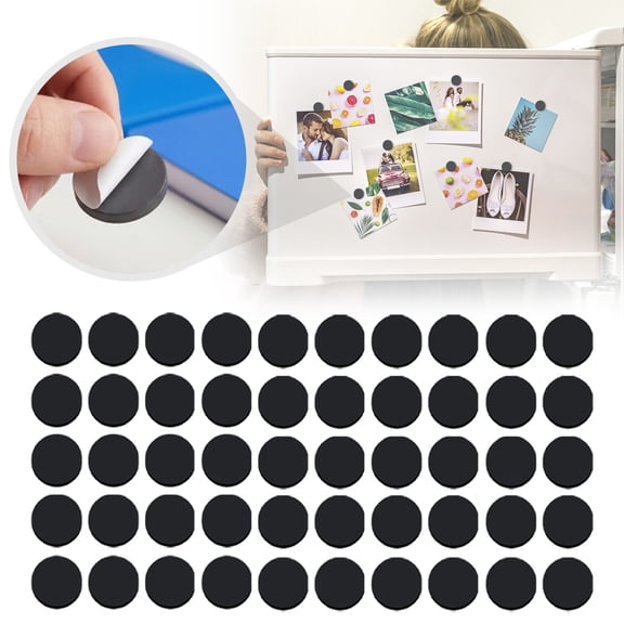 Zwwxt 50Pcs Magnets for Crafts, 15x2mm Strong Magnets with Adhesive Backing, Small Round Magnets for DIY, Art Projects, Whiteboard, Fridge, Magnetic Dots for Classroom, Office Supplies, 0.59" x 0.07"