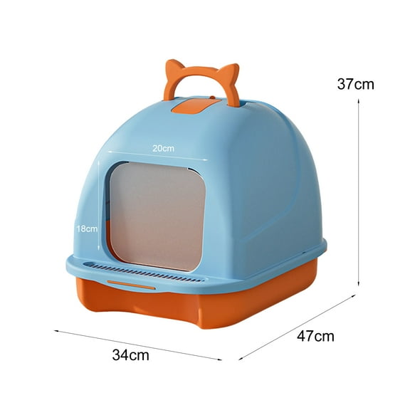Zxareky Cat Litter Box with Lid Closed Kitten Litter Pan with Litter Scoop ,Cat Enclosed Toilet