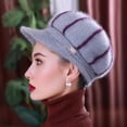 thumbnail image 1 of Zxareky Women Winter Hat Thick Warm Knitted Hat Soft Velvet Cap with Visor Brim, 1 of 8