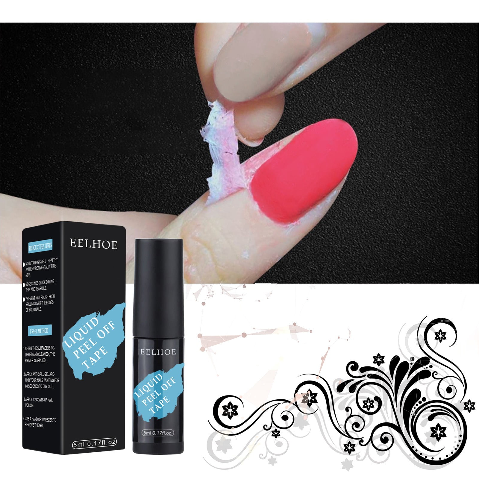 Amazon.com: Liquid Latex for Nails, DRMODE Nail Latex Tape Peel Off Fast  Drying Nail Polish Barrier, Nail Cuticle Guard Protector for Fingers Nail  Stamping with Tweezers for Nail Art : Beauty &