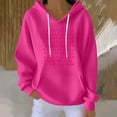 thumbnail image 1 of Zxlsdmn Breast Cancer Ribbed Knit Hoodie for Women Breast Cancer Awareness Pink Ribbon Print Pullover Tops Loose Long Sleeve Drawstring Hooded Sweatshirt with Pocket M, 1 of 5