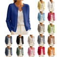 thumbnail image 1 of Zxlsdmn Cardigan Sweater for Women Casual Crew Neck Knit Button Down Open Front Cardigans Comfy Long Sleeve Solid Color Tops Trendy Fall Winter Cardigan 2XL, 1 of 7