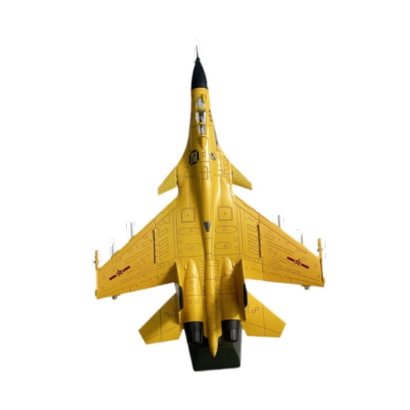 Zxpjkyu 1/100 Fighter Model Realistic Kids Toy Desktop Decoration Airplane Model Display Yellow