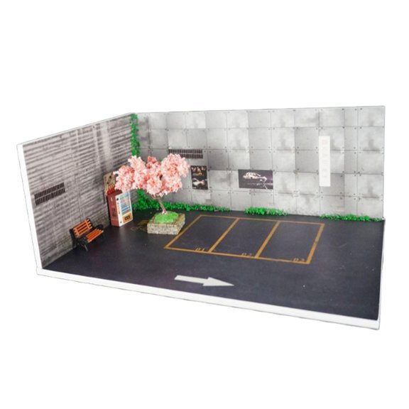Zxpjkyu 1/64 Scale Car Model Diorama Parking Lot Diecast Car Display Backdrop Background No Dust Cover