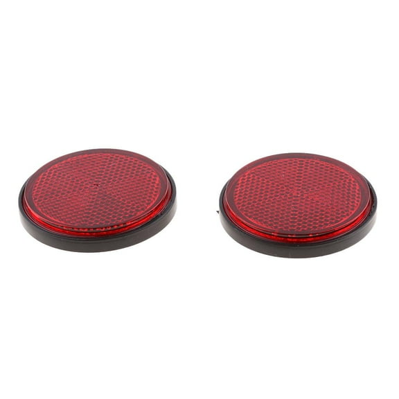 Zxpjkyu 1 Pair Motorcycle Round Reflector Plate Universal for MotorBike ATV Dirt Bike 2PCS Red