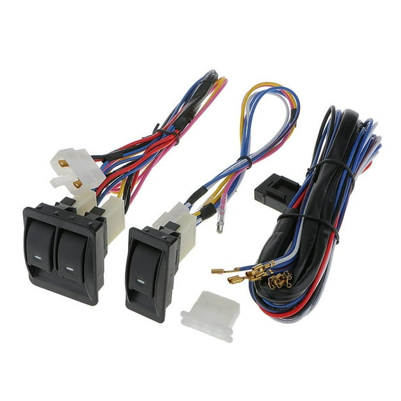 Zxpjkyu 1 Set Universal Vehicle RV Power Window 3pcs Switches with Holder & Wire Harness