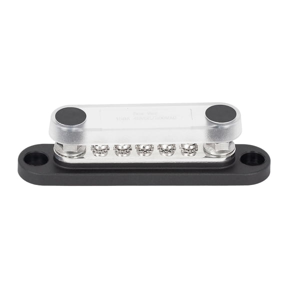 Zxpjkyu 150A Power Distribution Block 48V Busbar Multiuse for Trailer RV Marine 1 Piece Black