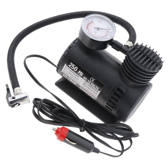 Zxpjkyu 2V CAR ELECTRIC MINI COMPACT COMPRESSOR PUMP TYRE AIR INFLATOR 3PSI, Equipped With-pressure Checking Gauge