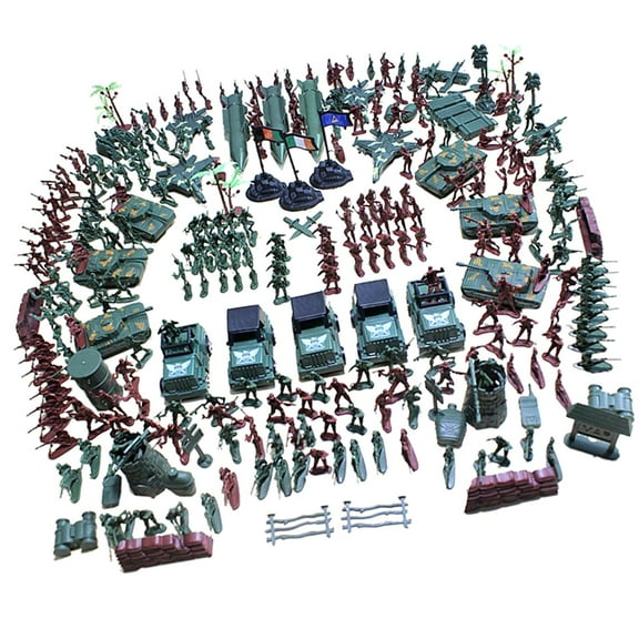 Zxpjkyu 37 Pieces Army Base Set 4cm Soldiers Army Men & Assorted Accs - Tanks Warplanes