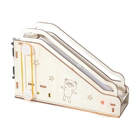 Zxpjkyu 3D Wooden Mechanical Puzzle Educational Mini Elevator Model Interactive Crafting