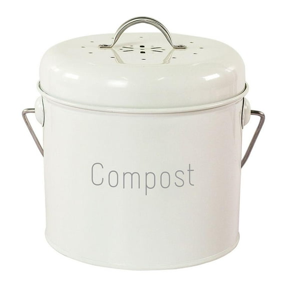 Zxpjkyu 3L Garden Compost Bin Countertop Indoor Compost Bucket Compost Caddy Bin Compost milky white