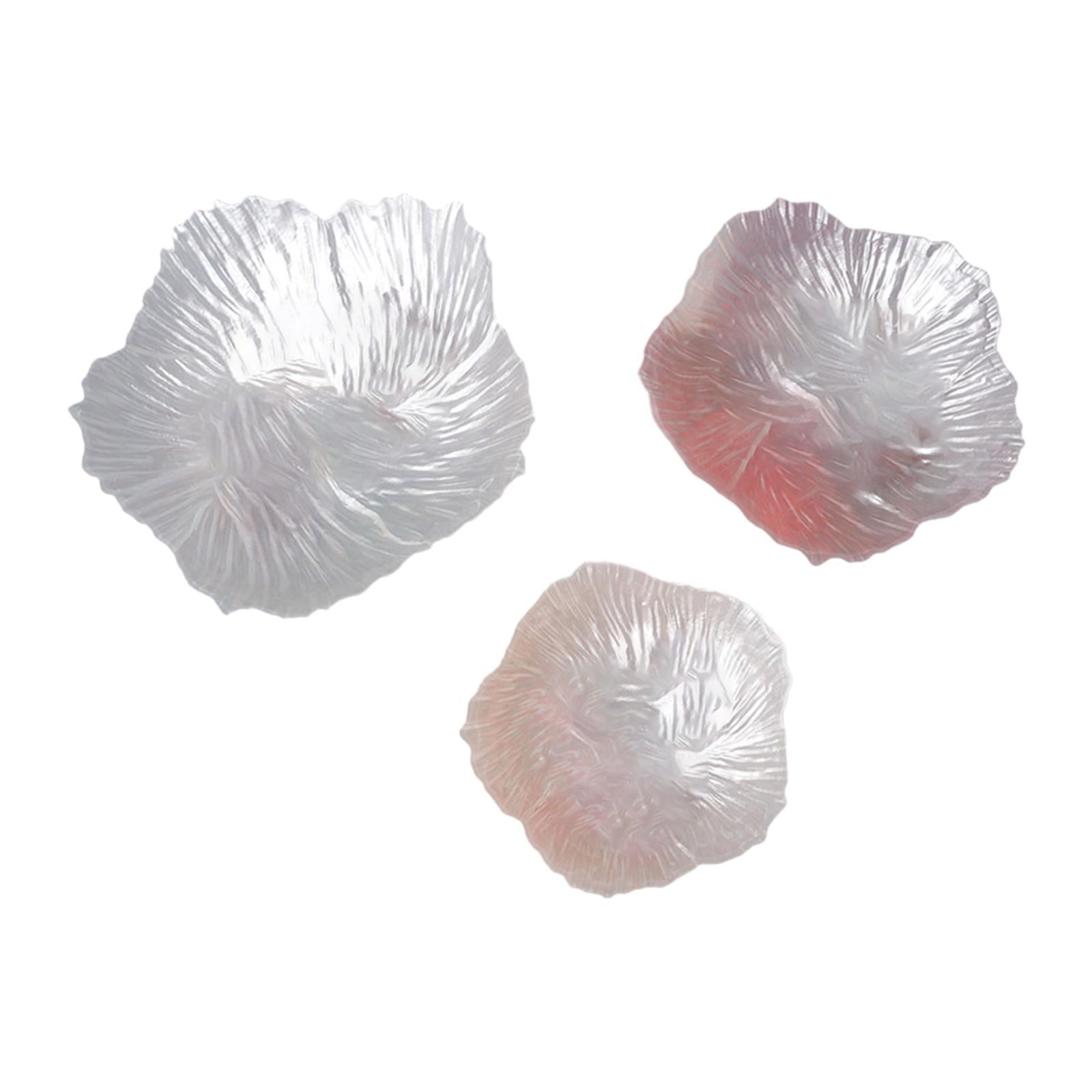 Zxpjkyu 3x Flower Shaped Glass Plate Tableware for Dining Room