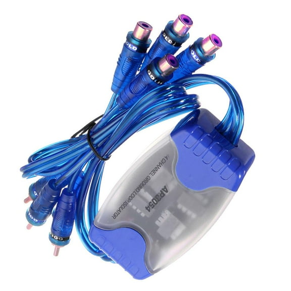 Zxpjkyu 4-Channel RCA Audio Anti - Interference Kill Hum Engine Wine Universal Blue