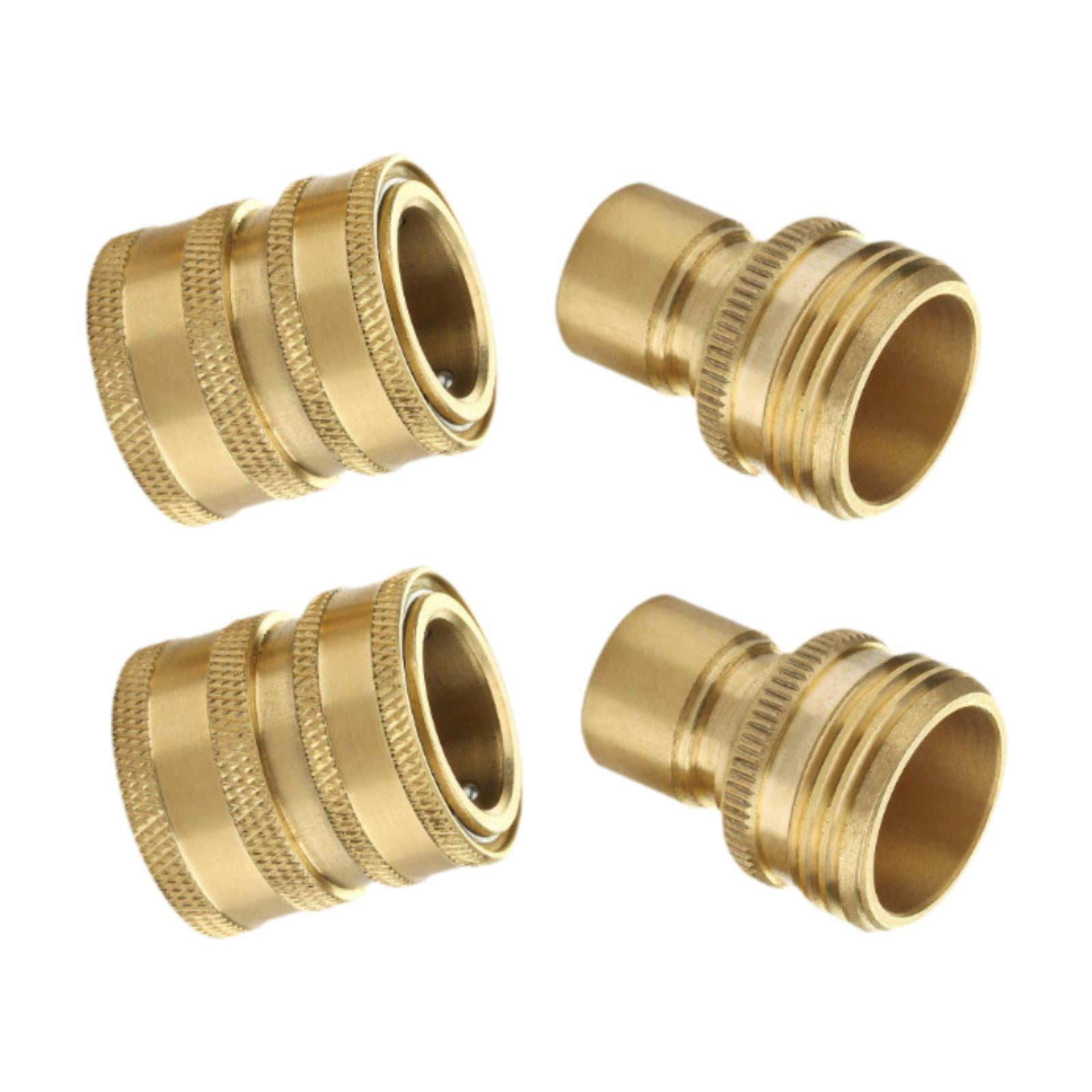 Zxpjkyu 4 Pieces Garden Hose Quick Connect Water Hose Fitting 3/4 inch Repair Parts High Brass