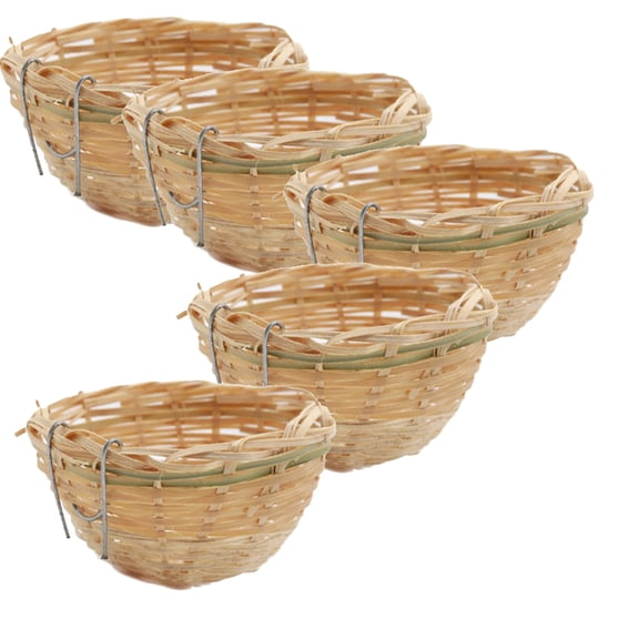 Zxpjkyu 5x Bamboo Canary Nest Bird Breeding Hatch Cage Small Parrot Rest Caves with Hook