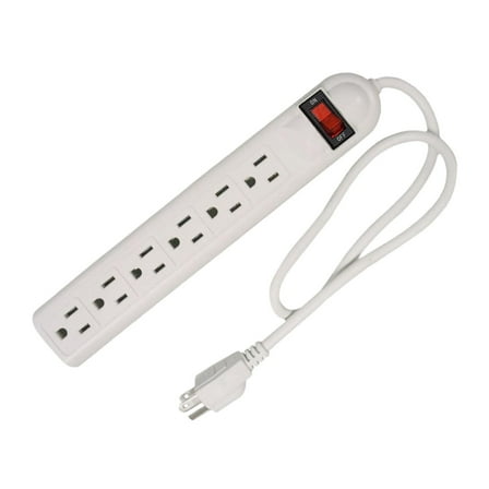 Zxpjkyu 6 Outlet Power Strip US Plug Compact Accessories for Commercial Dorm Desktop 80cm Cord