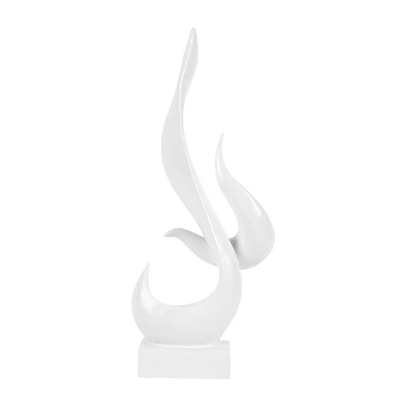 Zxpjkyu Abstract Sculpture Collection Flame Statue for Cabinet Bookshelf Dining Room White