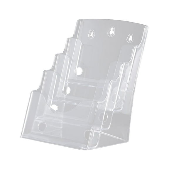 Zxpjkyu Acrylic Brochure Holder Clear Flyer Holder Rack Countertop Organizer Table Stand A4 4 Tier