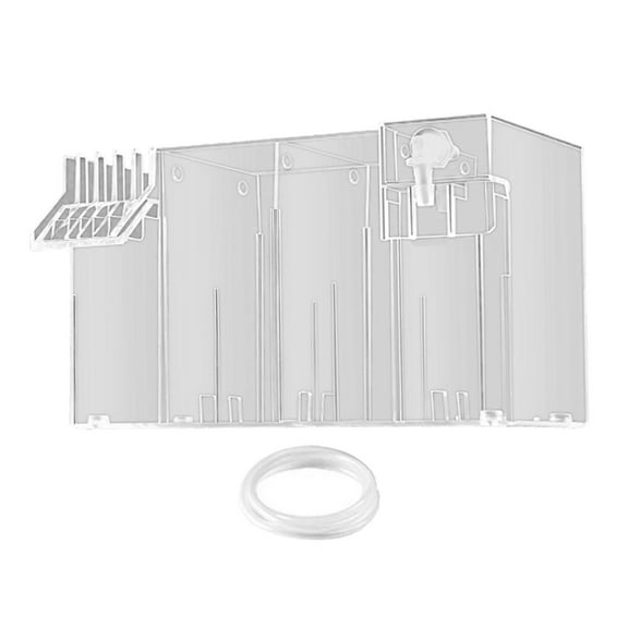 Zxpjkyu Aquarium Fish Tank Filter Drip Flow Box DIY Water Flow Silent Hang on Filter Box Clear 26x13.5x15cm