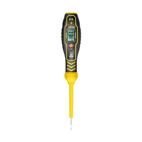 Zxpjkyu B19 Voltage Tester High Torque Digital Pen Digital Display Versatile Easy to Use Yellow