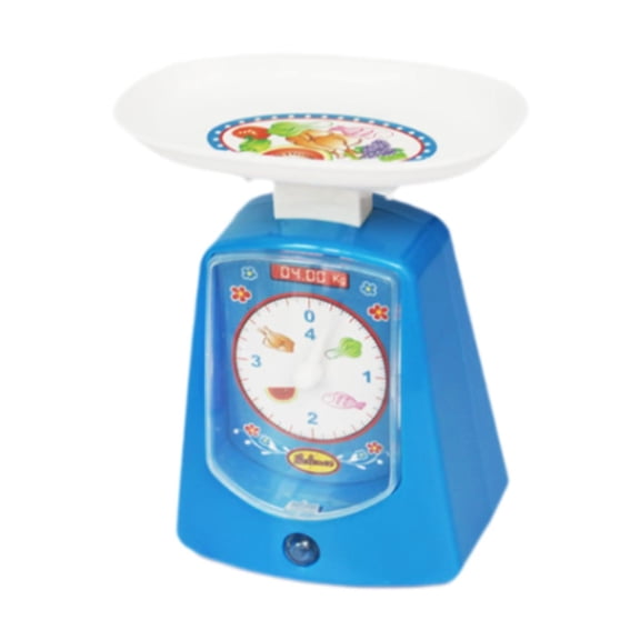 Zxpjkyu Balance Scale Toy for Kids Pretend House Toy Weighing Scale Educational Mini for Blue