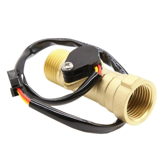 Zxpjkyu Brass Water Flow Sensor Practical Accurate Hall Effect Flow Meter for Industrial