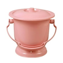 Zxpjkyu Chamber Pot with Lid Bedpan Spittoon Indoor with Handle Urine Bucket Pink