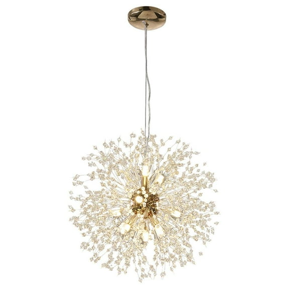 Zxpjkyu Chandeliers Stainless Steel Crystal Pendant Lighting Ceiling 8Head Golden 1
