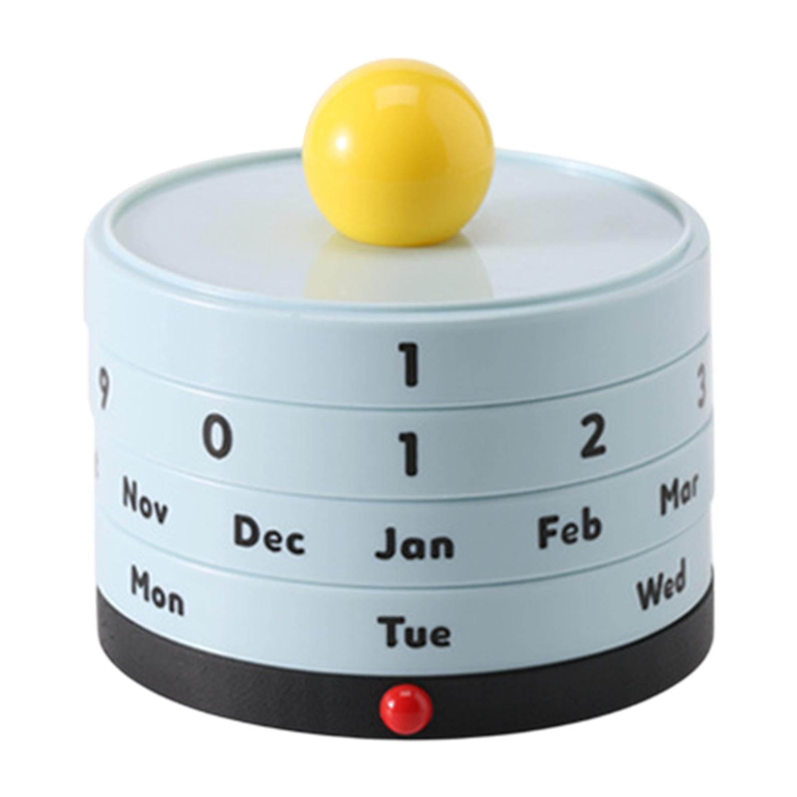 Zxpjkyu Desk Calendar Perpetual Calendar Desktop Accessory Small Cute Decoration Modern blue