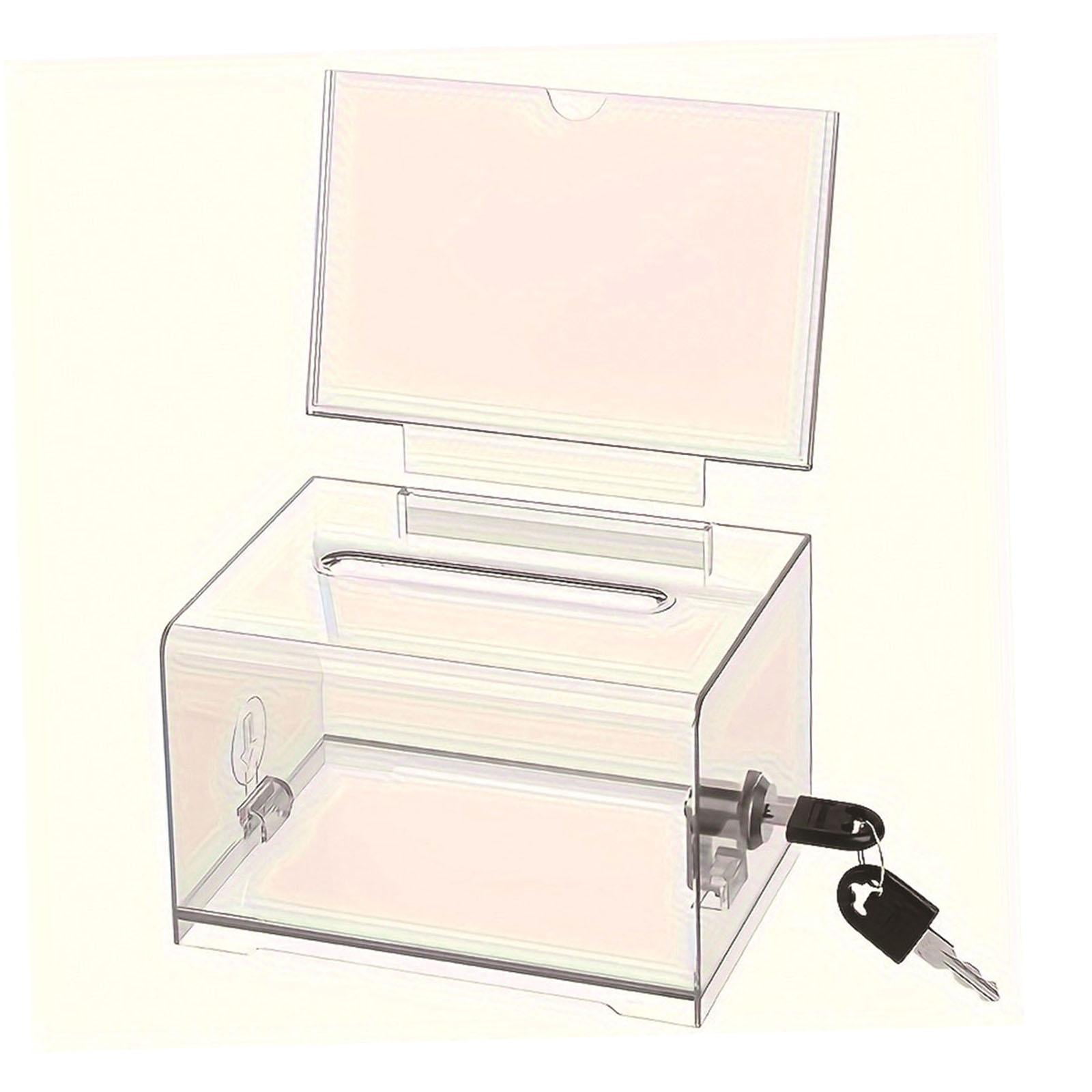 ロック Zxpjkyu Donation Box Clear Donation Storage Jar Multi