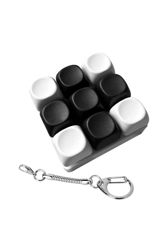 Fidget Keyboard Keychain, Portable Sensory Toy for Adults, Great for , Handbags, Black White