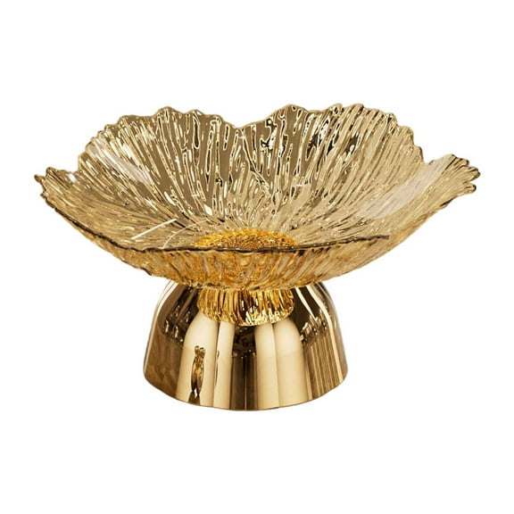 Zxpjkyu Fruit Serving Bowl with Pedestal Fruit Basket Creative Snack Holder Serving Tray Gold