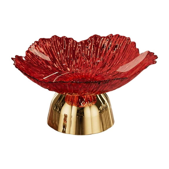 Zxpjkyu Fruit Serving Bowl with Pedestal Fruit Basket Creative Snack Holder Serving Tray Red
