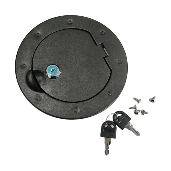 Zxpjkyu Fuel Filler Door Gas Tank Cap Cover Locking Gas Cap Cover, Fuel Tank Door with Lock for JK Unlimited Auto Accessories