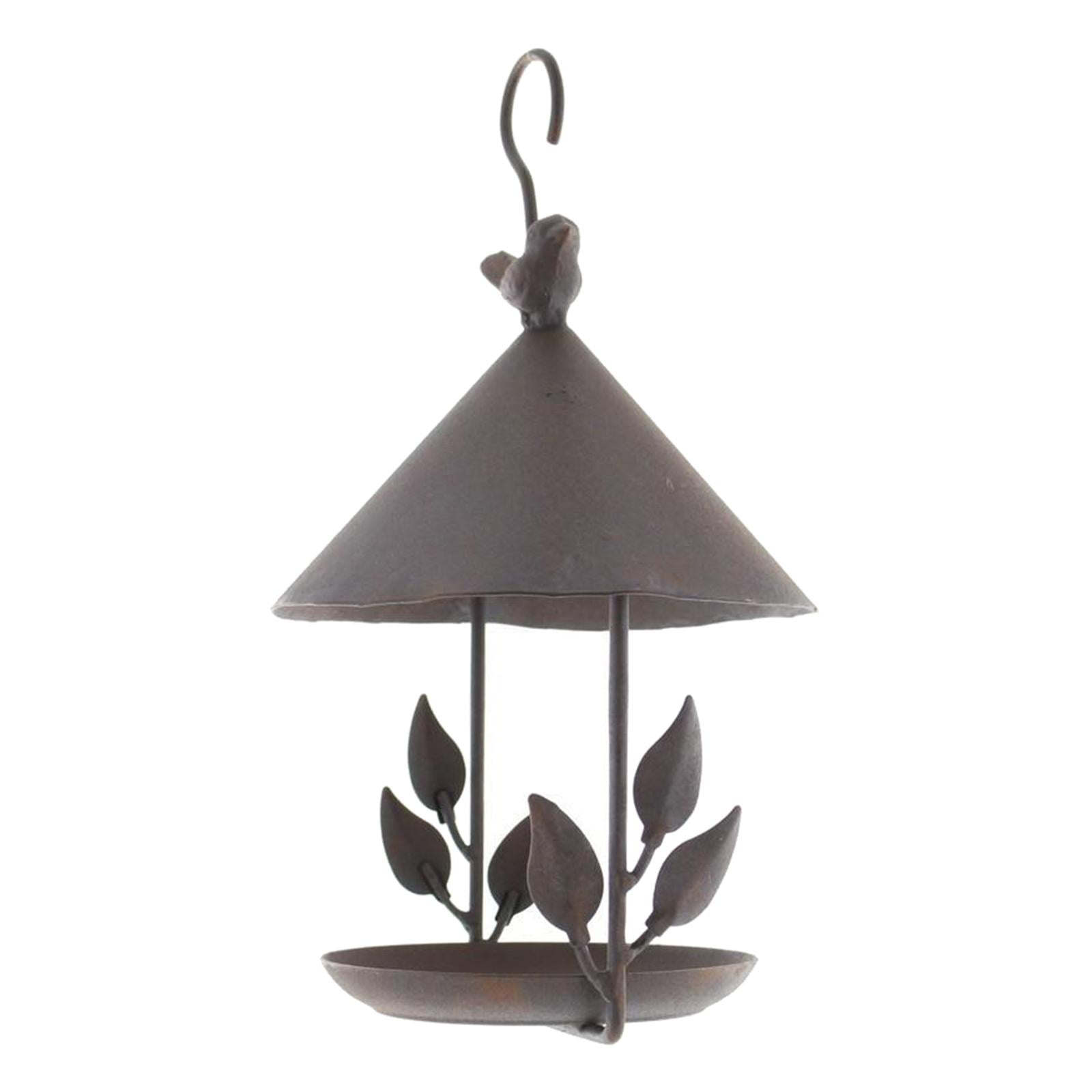 Zxpjkyu Gazebo Shaped Bird Feeder Vintage Handmade Outdoor Decor Villa Garden Decoration Hanging Bird Feeder