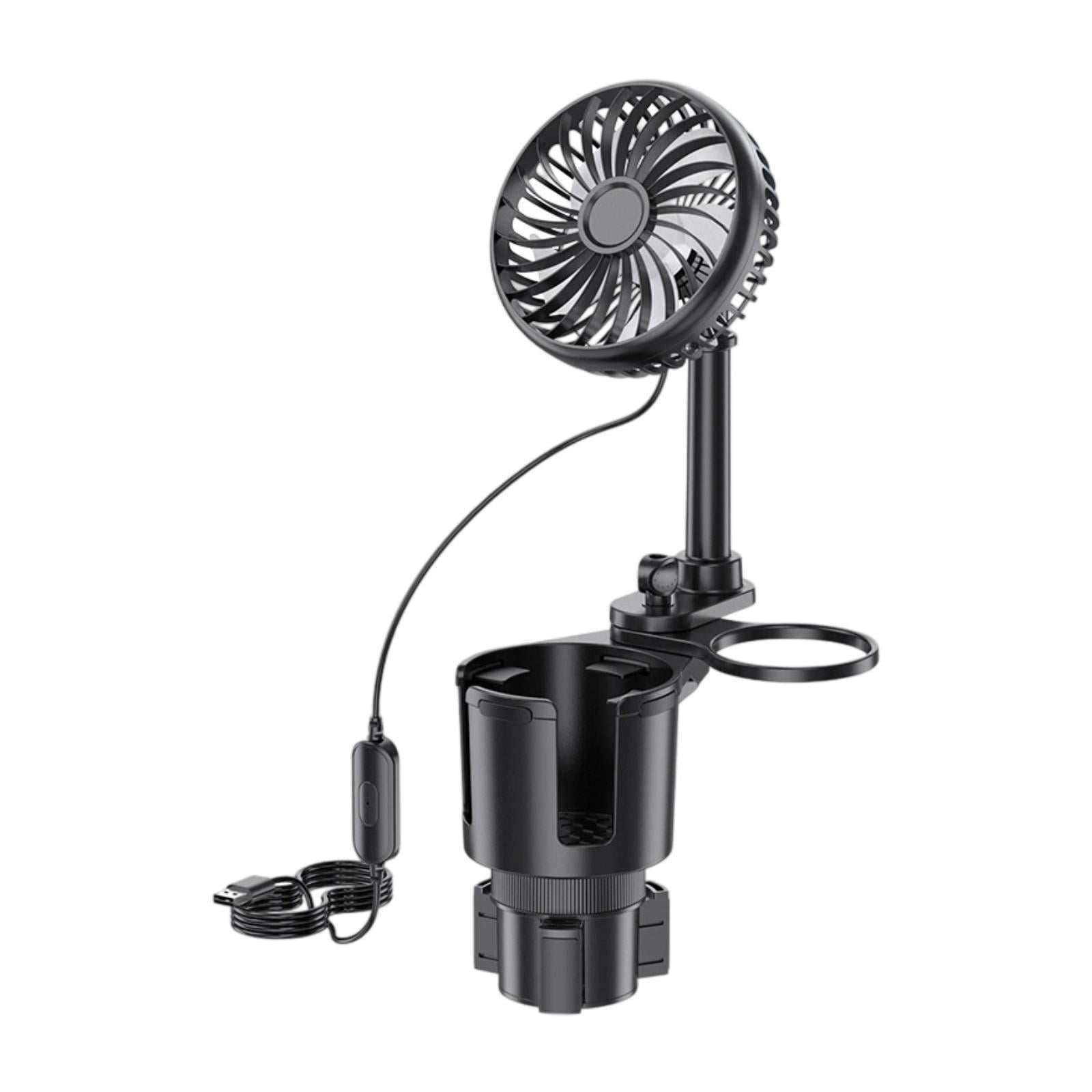 Zxpjkyu Generic Car Cup Holder with Fan Adjustable Speed Compact