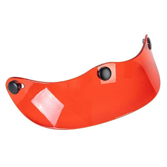 Zxpjkyu Helmet Visor Cover, Easy-Install Replacement, 3-Snap Sun Visor Shield, Universal Transparent Red