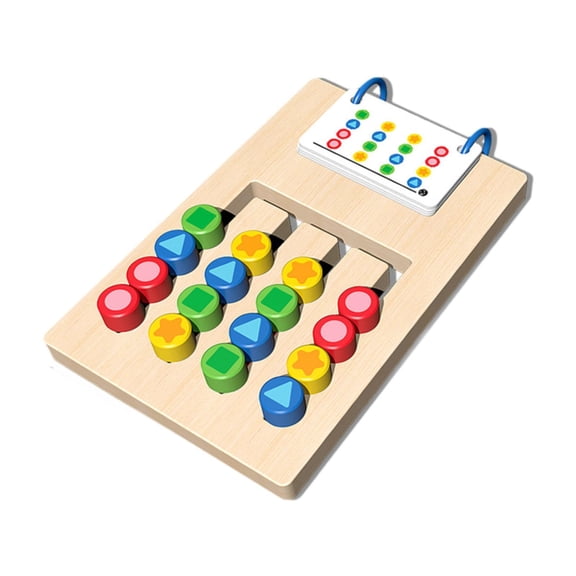 Zxpjkyu Learning Toys Slide Puzzle Logic Puzzles 4 Color Preschool Educational for Age 3