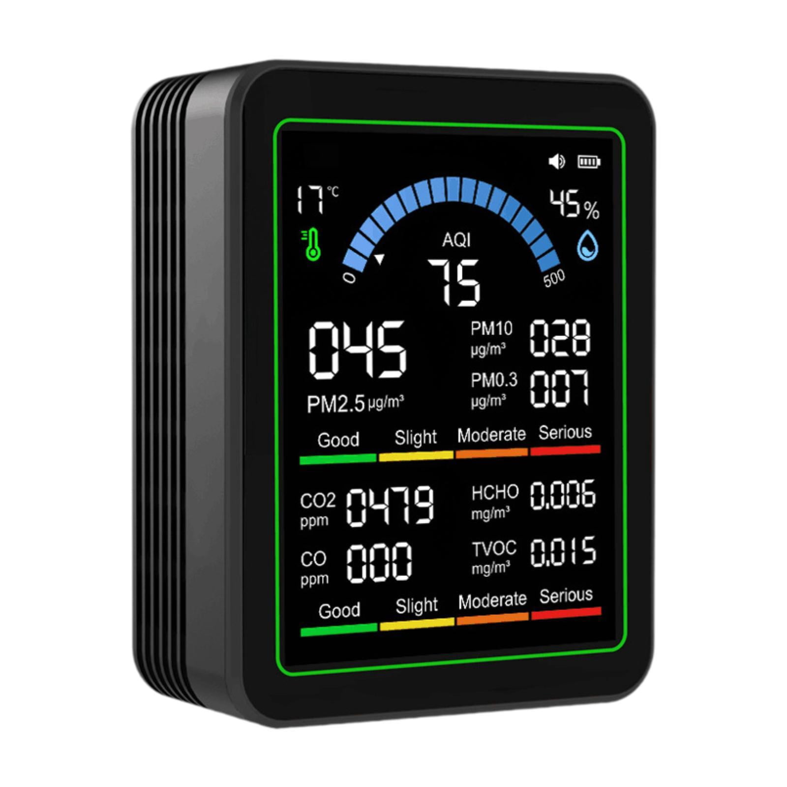Zxpjkyu Mini Air Quality Meter Professional Air Analyzer for Greenhouse School House Black