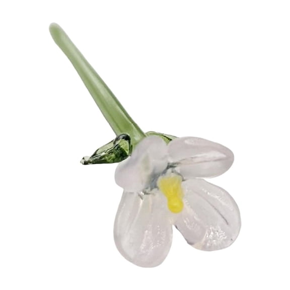 Zxpjkyu Mini Glass Flower Decoration Creative Crafts Collectible Floral Figurine for Mom Pink Purple