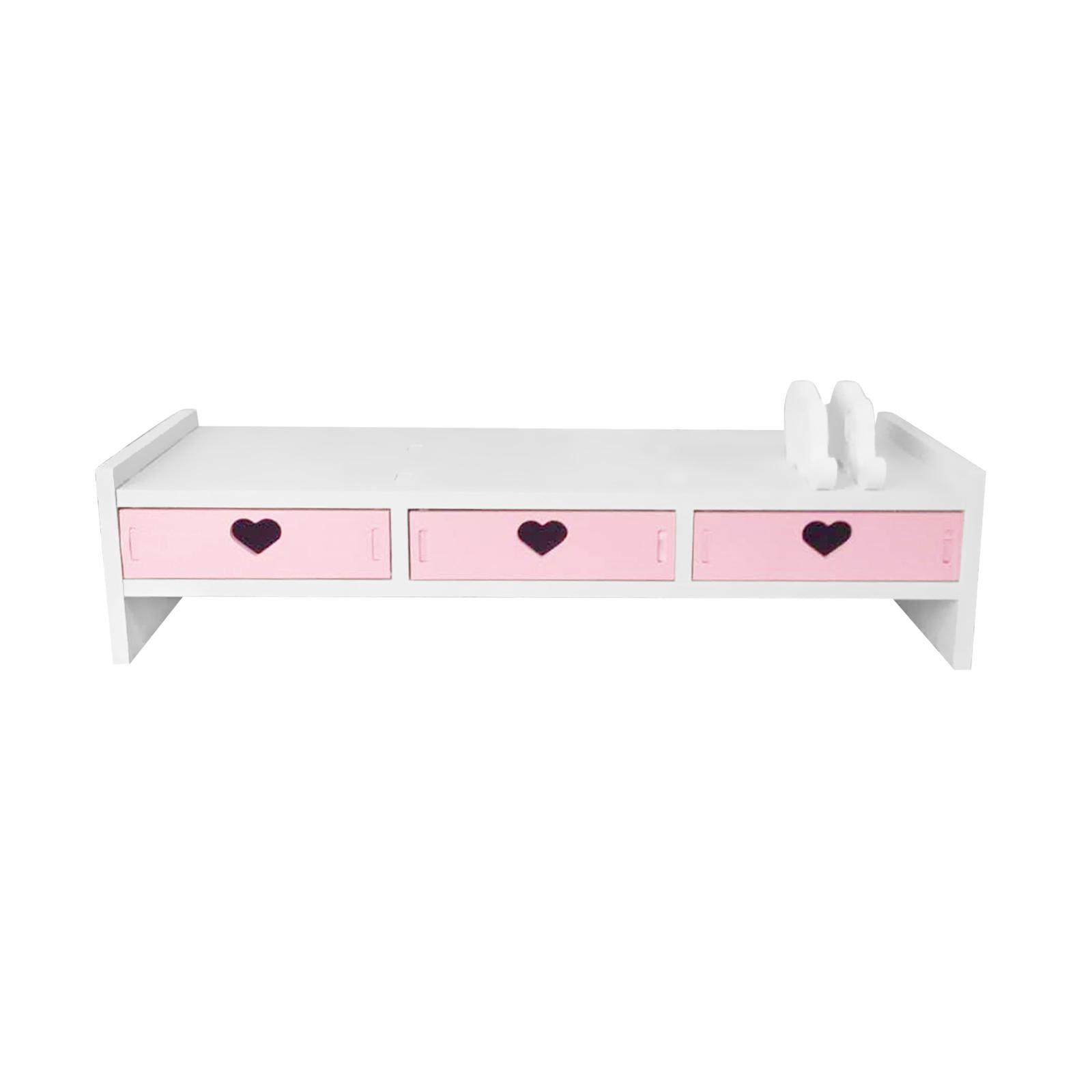 Pink Monitor Risers With Shelf Zxpjkyu Monitor Stand Riser Computer Heightened Shelf Desktop Organizer ...