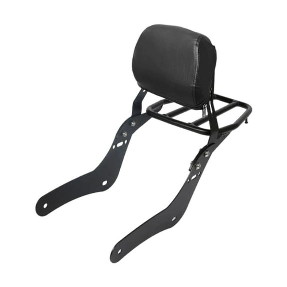 Zxpjkyu Motorcycle Sissy Bar Backrest Assembly Passenger Assembled Backrest Rear Pad black