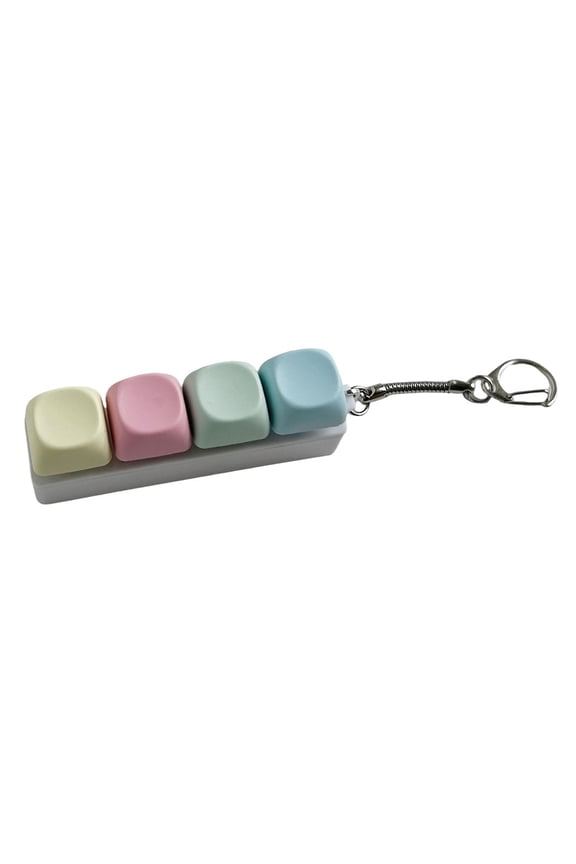 Multicolor 4 Button Key Board Keychain Finger Toy Accessories for Adult and Kids