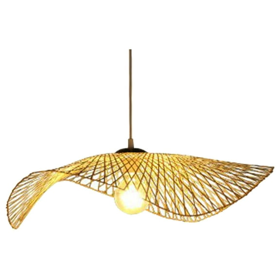 Zxpjkyu Pendant Lights Lamp Fixtures Lamp Shade Lamp Cover Woven Bamboo Chandelier Ceiling Light for Living Room, Restaurant, Bathroom, Hallway, Bedroom
